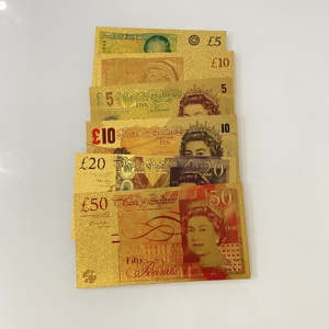 Set de 4 Billetes de Banco de Papel de Oro del Libro de Contabilidad General del Reino Unido, de 5, 10, 20 y 50 Libras, Recuerdo Coleccionable - Product Image 5