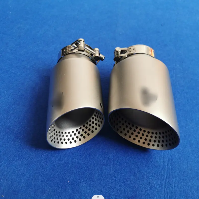 4-inch car modification with stainless steel sandblasting exhaust tip for akrapovic style Automobile muffler exhaust