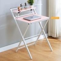 Table d'ordinateur pliante de stockage à double couche moderne Simple ménage étudiant bureau d'étude salle sans installation meubles de location