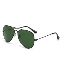 Lunettes de soleil RB Metal Pilot Solid Designer pour toutes les formes de visage, verres polarisés rouges, légères, vision nocturne