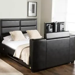 Hot Selling Classic Carving Modern Bed With Tv For Wholesales Smart Bed With Tv Adjustable Tv Bed