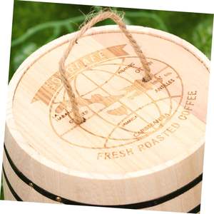 Barile di legno scrivania Organizer botte per il caffè chicco di legno barile di caffè per la casa - Product Image 5