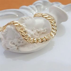 Xinfly Joyería de Cadena Cubana de Alta Calidad, Pulsera de Oro Real de 18k con Dije de Cuerda para Mujer - Product Image 3