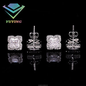 ต่างหูแฟชั่นสีเงิน925ทำมือตัดดอกไม้ทำด้วยมือสุดปราดเปรื่อง VVS - Product Image 1