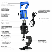 Hydraulische Lochstanzmaschine 10 Tonnen 900W Elektrischer Metall-Lochstanzer Max. 20,5mm für Eisenplatten und Stahlprofile MHP-20 BOLIXI