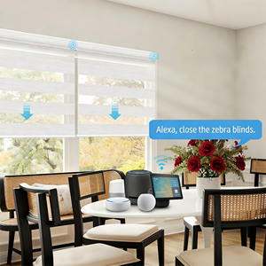 Stores zébrés motorisés électriques intelligents avec télécommande Wi-Fi et Bluetooth Alexa pour usage intérieur en cuisine - Product Image 6