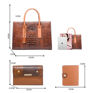 กระเป๋าถือ<span class=keywords><strong>หนัง</strong></span> PU ลายจระเข้สไตล์วินเทจขนาดใหญ่ ขายดี ดีไซน์คลาสสิก สายสะพายไหล่ - Product Image 2