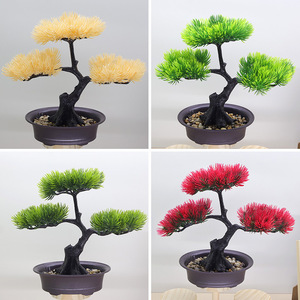 Ba-pronged nhỏ màu xanh lá cây thông Nhân Tạo Hoa chậu cây thân thiện với môi nhựa bền ban công cảnh quan đồ trang trí chào đón - Product Image 2