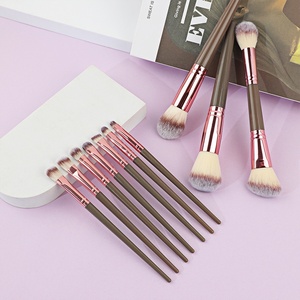 Tùy Chỉnh Chuyên Nghiệp 10-Mảnh Trang Điểm Bàn Chải Thiết Lập Bột Đường Cong <span class=keywords><strong>Blush</strong></span> Bàn Chải Bóng Mắt Lông Mày & Lip Applicator Trang Điểm Công Cụ - Product Image 3