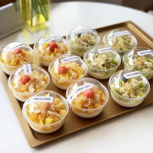 12oz 14oz cốc nhựa dùng một lần Mini rõ ràng Takeaway PP Pet ly kem sữa chua sinh tố nhựa tráng miệng ly có nắp đậy - Product Image 6