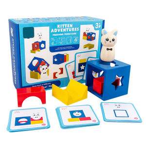 Nuovo Hotsale in legno gattino avventure <span class=keywords><strong>Puzzle</strong></span> pensiero logico carte forma cognizione Montessori giocattoli educativi per bambini - Product Image 2