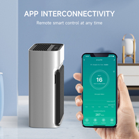 Penjernih Udara Desktop Cerdas untuk Rumah Tangga dengan Filter HEPA Sejati, Elektrik, Plastik, Dikendalikan Aplikasi, Efisiensi Tinggi untuk Kamar Tidur