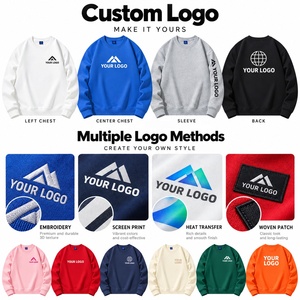 Custom Logo 420G Heavyweight <b>Fleece</b> Crewneck Sweatshirt Oversized Pullover Unisex Blank Sweatshirts for Men <b>Women</b> OEM Wholesale - Product Image 3