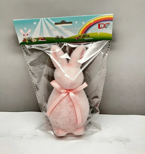 DAMAI Wholesale Easter Flocked Bunny Decor Colorful Bow Knot Standing Rabbit Pick Sticks for Home Tabletop Festival Decoration - Product Image 2