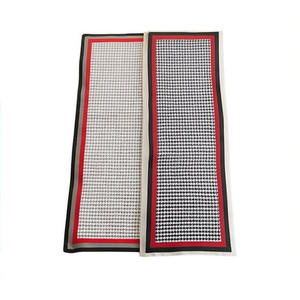 Bufanda Larga con Diseño de Cuadros Thousand Bird Grid Brocade, 90x180cm, Accesorio para Mujer para Todas las Temporadas - Product Image 1