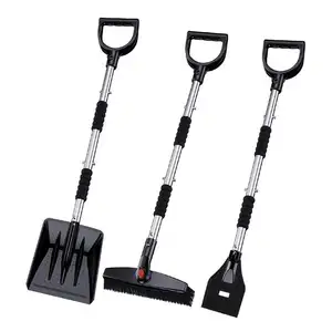 3-in-1 Multifunction Plastic Extendable Car Snow Cleaner Shovel Car Snow Remover Tool Scraper With Brush For Car Wash Brushes