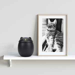 Urne funéraire en céramique pour chat avec carte commémorative, figurine de chat gravée personnalisée pour cendres, urne de crémation pour animaux de compagnie, cadeau de sympathie - Product Image 6