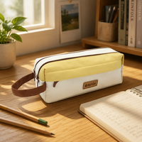 Pochette de rangement cosmétique à double fermeture éclair pour hommes et femmes, trousse à crayons portable, grande capacité, sac organisateur de papeterie multi-étudiants