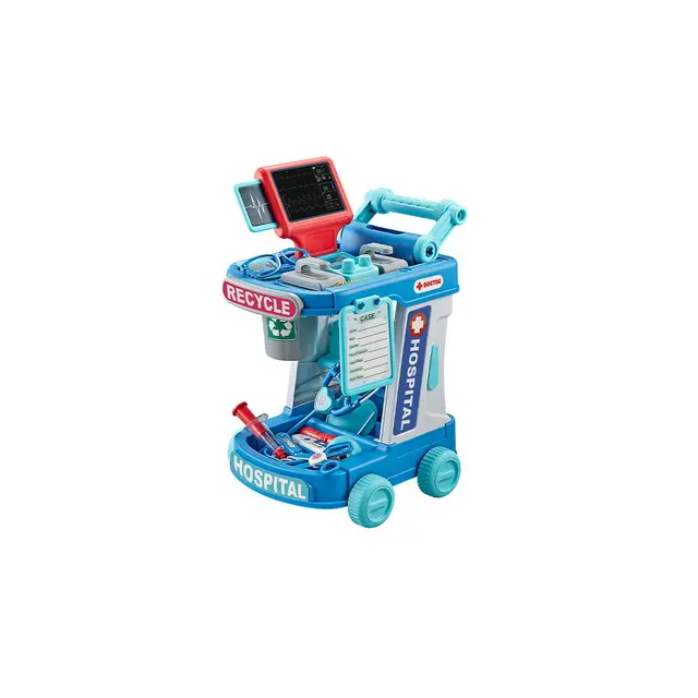 HY TOYS, 20 piezas, juego de estación médica de simulación educativa, juego de médico portátil, juego de rol con accesorios de lujo para niños