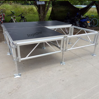 Système de scène en aluminium portable, hauteur réglable, antidérapant, imperméable pour concerts, festivals, événements d'entreprise