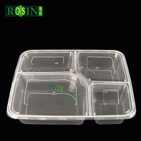 Benutzer definierte 4 5 6 Fach Schwarz Bento Lebensmittel behälter zum Mitnehmen Einweg-Plastik Mittagessen Bento Box