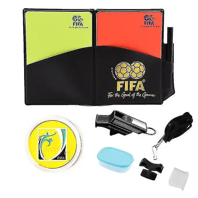 Cartões de árbitro de futebol com chaveiro apito de moeda cartão vermelho e cartão amarelo kit de árbitro de futebol equipamento de sobrevivência ao ar livre