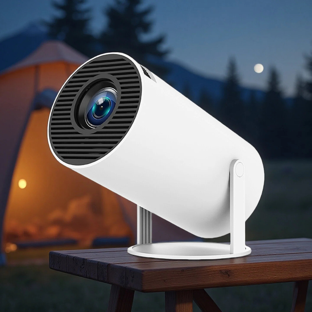 HY300 PRO LED LCD Smart Projector HD 720P with 360 Flip Portable for Video Conference & Early Education