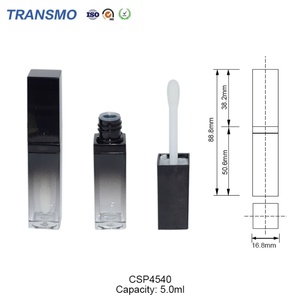 Tube de brillant à lèvres vide de 5 ml en gros, conteneur carré en plastique noir dégradé avec bouchon à vis, emballage pour brillant à lèvres - Product Image 2
