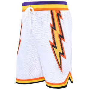 Pantalones cortos de baloncesto en blanco personalizados de alta calidad Bsci verano bordado Logo ropa de baloncesto pantalones cortos de baloncesto de malla de moda para hombre - Product Image 1