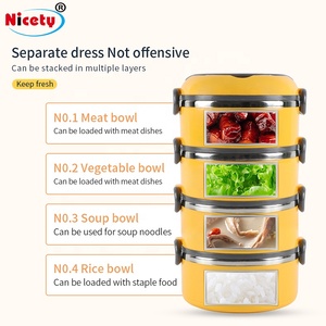 Scatola da pranzo tiffin in acciaio inossidabile colorato thermos impilabile lunch box porta porta-pranzo tiffin carrier - Product Image 2