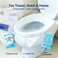 Housses de siège de toilette jetables en PE, emballées individuellement, 10 pièces/paquet, imperméables, pour les voyages, les hôtels, l'utilisation commerciale