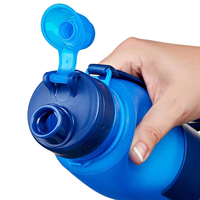 Bouteille d'eau pliable en silicone biodégradable, personnalisable, sans BPA, pour le sport et le camping