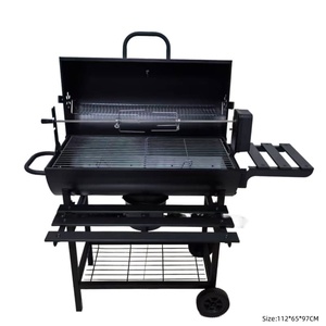 Barbacoa de acero inoxidable comercial para exteriores, tipo Kamado, con mesa, para cocina exterior, ahumador y parrilla de carbón, diseño Donut Boat - Product Image 1