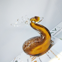 Sculpture de cerf en verre de cristal, figurine animale pour la décoration de bureau à domicile, art du verre artisanal, cerf, centre de table de salon
