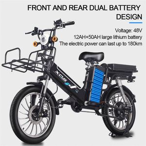 Vélo électrique 48V à double batterie, vélo électrique multi-usages, vélo électrique Enduro longue portée, vélo électrique pour livraison de nourriture - Product Image 2
