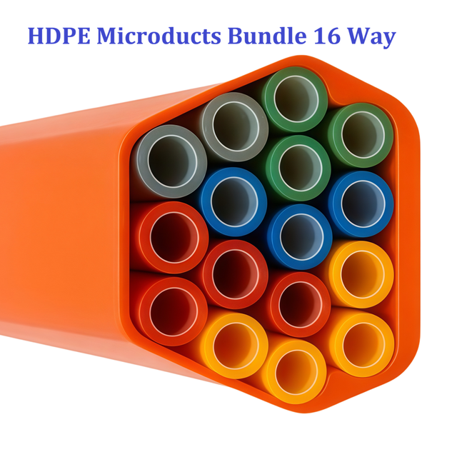 High Pressure High Density 16-Way HDPE Microduct Tube Bundle Square Flexible Air Blowing Fiber Optic Cable Permanent Lubricated
