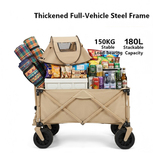 1.150L Extra <b>Large</b> Folding Camping Wagon with Deepened Bag Design Heavy Duty Picnic Wagon 150KG Capacity Gathering Foldable - Product Image 4