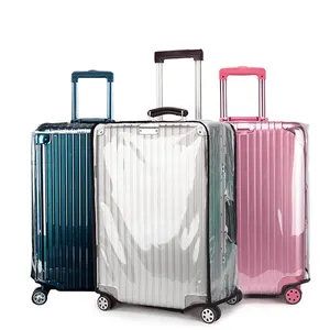 PVC şeffaf seyahat bagaj kapağı koruyucusu taşımak için su geçirmez bavul kılıfı plastik koruyucu