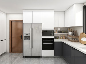 Fabricante de Gabinetes de Cocina Prefabricados de Madera de Guangdong, Gabinetes de Cocina Modernos de Estilo Shaker en Gris - Product Image 5