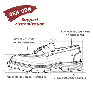 Custom Britain Design Fashion Men's Genuine Leather Lightweight Breathable <b>Shoes</b> Slip Thick Sole Durable Wedding Formal Loafers - Product Image 3