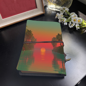 A6 fait à la main beau cahier merveilleux cadeau de Thanksgiving pour les grands-parents adapté à la collecte d'<span class=keywords><strong>histoires</strong></span> avec des palmiers Su - Product Image 3