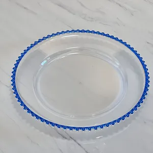 Assiette <span class=keywords><strong>de</strong></span> présentation dorée perlée en plastique <span class=keywords><strong>de</strong></span> 13 pouces pour mariages <span class=keywords><strong>de</strong></span> luxe, plat <span class=keywords><strong>de</strong></span> <span class=keywords><strong>service</strong></span> moderne en acrylique transparent, plat <span class=keywords><strong>de</strong></span> <span class=keywords><strong>service</strong></span> européen - Product Image 5