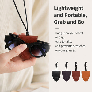 DUJIANG Brillenclip aus hochwertigem Rindsleder, Brillenband, Sonnenbrillenhalter, kreative, lässige, tragbare Aufbewahrung aus echtem, weichem Leder - Product Image 2
