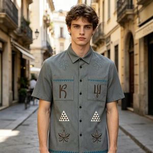 Polyester Cotton Men's Short Sleeve Shirt Orignal <b>Camera</b> Pic Men's Short Sleeve Shirt With Pocket Blank Shirts For Embroidery - Product Image 5