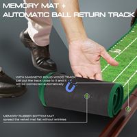 Ensemble cadeau personnalisé : Entraîneur de swing de golf portable d'intérieur, mini-exerciseur de putting, filet d'entraînement en bois massif, velours et caoutchouc naturel