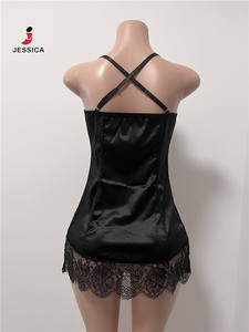 G1320-2026 Nuovo Prodotto Sexy Abito Mini Nero Senza Colletto Aderente in Pizzo con Struttura a Lisca di Pesce per Donne - Product Image 4