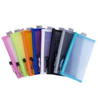 Papeterie Bureau Logo Personnalisé A6 Dossier Nylon Fermeture Éclair Maille Ducoment Fichier Sac Transparent Crayon Sac Maquillage Fichier Dossier Sac