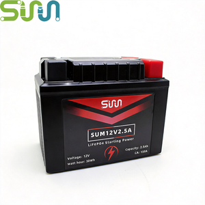 Batteria di avviamento per moto 12V LiFePO4 2.5Ah leggera per moto, ATV, UTV, scooter e unità motore - Product Image 1