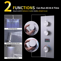 Robinet de Douche Thermostatique Poli avec Affichage de Température, Cartouche Céramique, Jet de Massage et Contrôle d'Équilibrage de Pression
