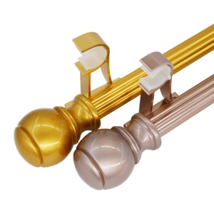 <span class=keywords><strong>Tringle</strong></span> à <span class=keywords><strong>Rideau</strong></span> en aluminium Ensembles Accessoires Double Supports de <span class=keywords><strong>Tringle</strong></span> Nickel Champagne Ronde En Relief 28mm 32mm <span class=keywords><strong>Tringle</strong></span> à <span class=keywords><strong>Rideau</strong></span> En Gros - Product Image 1